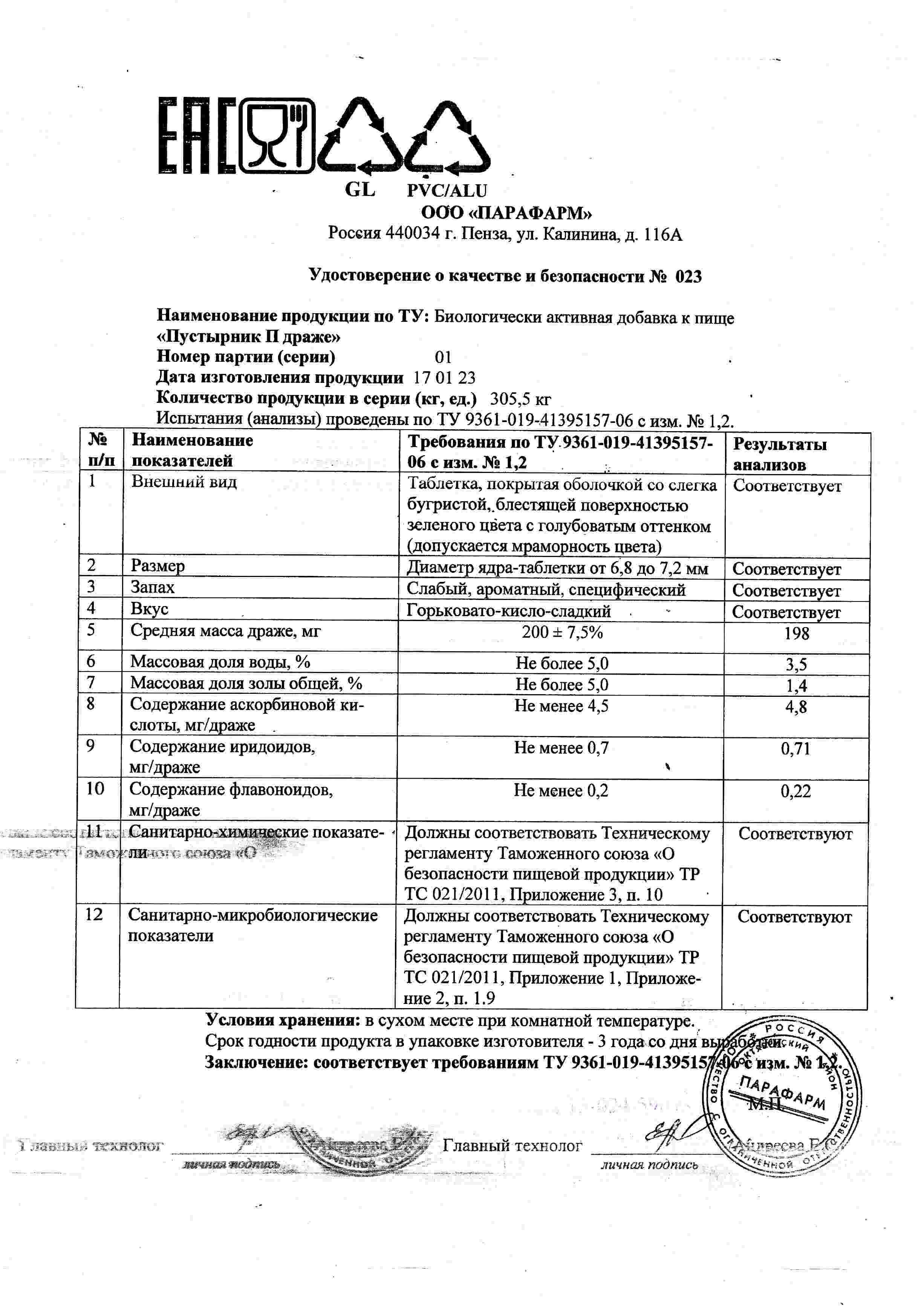 Паспорт №012023